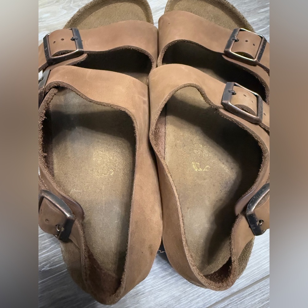 Birkenstock Brown Suede Double Buckle Sandals - Picture 8 of 10